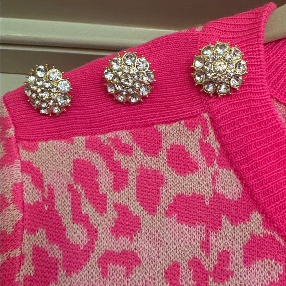 Lilly Pulitzer Pink Knit Leopard Sweater - Picture 3 of 7